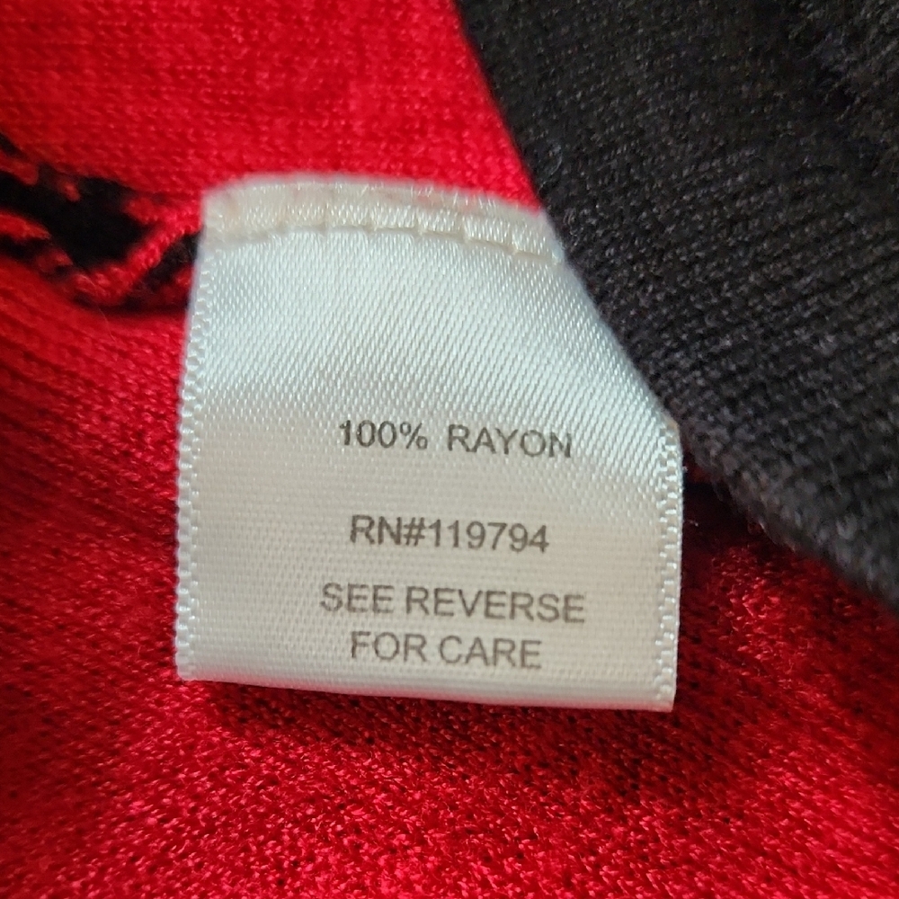 LIVE & LET LIVE | Stretchy Red Black Valentine's Sharkbite Tunic Sweater |‎ XL - Picture 3 of 10